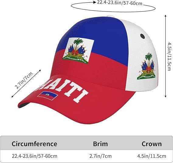 Haiti Flag National Flags Baseball Cap for Men Women, Fashion Adjustable Sun Protection Visor Caps Trucker Hat Patriotic Caps Black