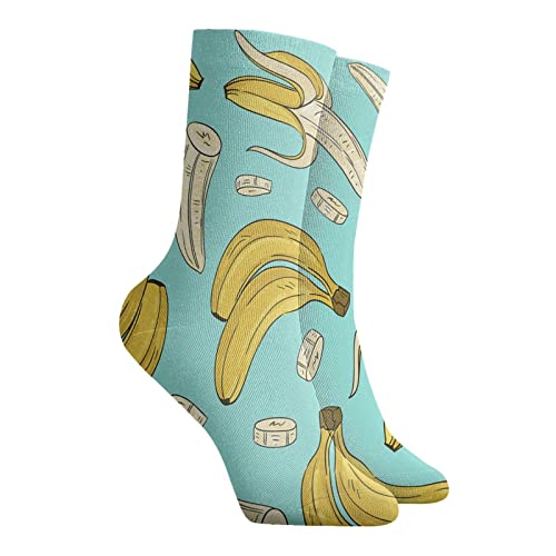 Klassiekers Geel Fruit Patroon Crew Sokken voor Mannen Vrouwen Gepersonaliseerde Atletische Sokken 30 cm Lang All Season - Afbeelding 3