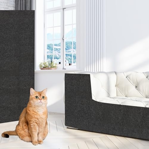 Gigtoop Kratzmatte für Katzen, 200 x 40 cm, selbstklebend, DIY Klettern Katzenkratzer, Möbel schützen, Dunkelgrau