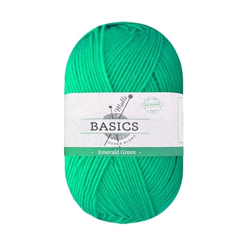 100g Malli Knitting Yarn 8ply Acrylic Crochet Craft Super Soft Fine Threat Ball (Emerald Green)