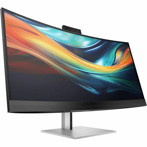 Image of HP HP Series 7 Pro 39.7 inch 21:9 5K Ultra HD Curved IPS LCD Conferencing Monitor with Webcam Package, Black /Silver - 740PM