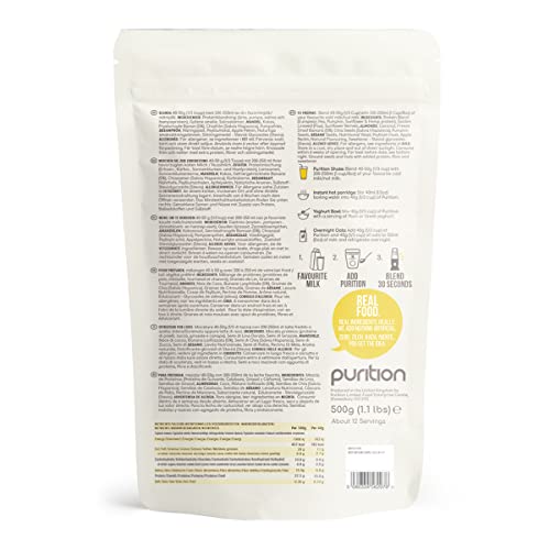 Purition Vegan Banana, Natural, Gluten Free, High Protein, Dairy Free, Low Sugar, Keto, Meal Replacement Shake for Healthy Weight Management, 500g, 12 servings - Image 3