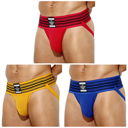 Casey Kevin Jockstraps For Men Jock Strap Wide Waistband Athletic Supporters Sexy Underwear 3 pack