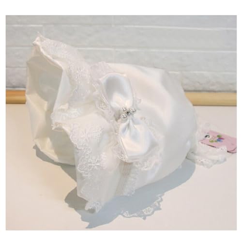 White Baby Girls Bonnet Lace Hat Caps Baptisma hat Infant Princess Sun Hat Flower Bonnet4