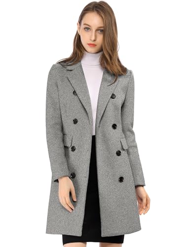 Manteau d'hiver élégant pour femme Allegra K gris XL pour le bureau