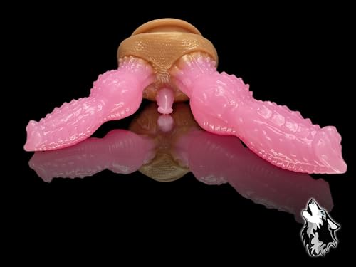 Generic Fantasy Dildo Monster Toy Cerberus Dual Penis Dildo - Handcrafted unigue Body Safe Adult Toy Made USA (Pinky), 8 inches