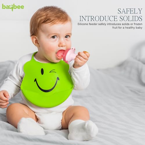 Image of Baybee Silicone Fruit Nibbler & Baby Food Feeder | Baby Teether & Pacifier for 3+ Months Toddlers | Babies Fruit & Food Veggie Teether for Infants | Hygenic & BPA Free Extra Soft Organic- Pacifier