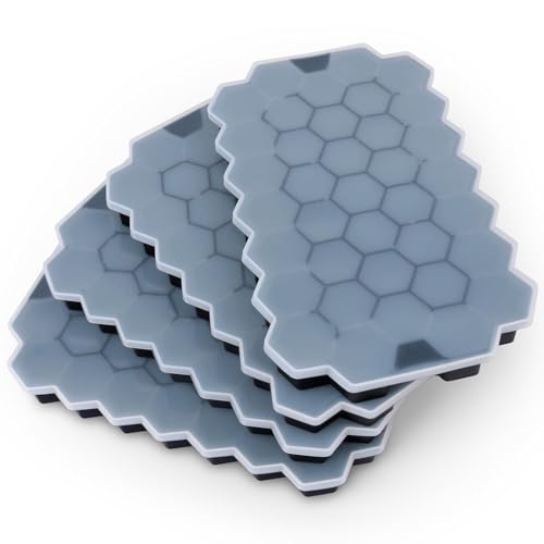 BIDFUL Ice Cube Trays for Freezer with Lid-37 Grid 4pcs Black Silicone Ice Cube Tray with Lid for Small Ice Cube Molds,Easy-Release Reusable Ice Cube in Ice Bucket for Iced Coffee Cup