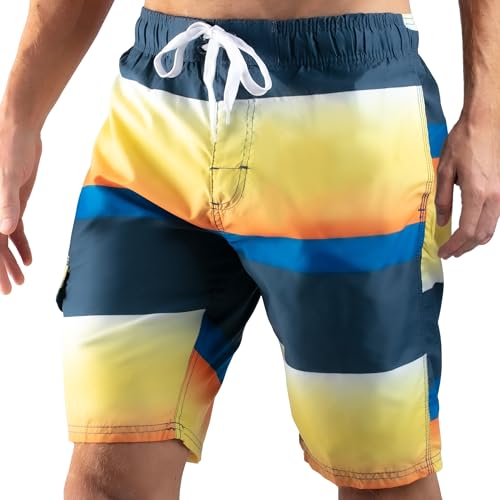 Image of Kanu Surf Men's Big Viper Extended Size Stripe Swim Trunk