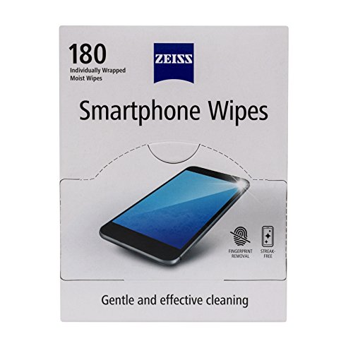 ZEISS Smartphone Wipes, Electronic Screen Cleaner for Digital Device Displays, Safe for Cleaning iPads, Laptops, Tablets, Kindles & more, Individually Packed Single Use Disposable Cloths - Pack of 180