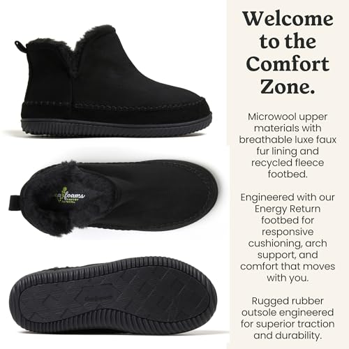 Image of Dearfoams Men's Memory Foam Indoor House Slippers Brixen Ankle Boot House Shoes - Gifts for Men
