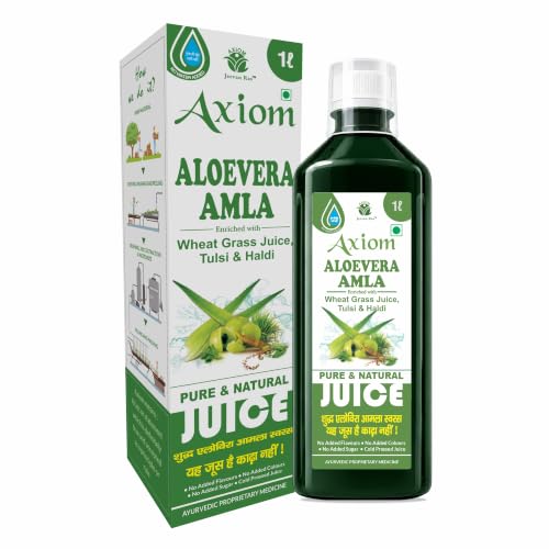 Axiom Jeevanras Aloe Vera + Amla Juice | Ayurvedic Juice for Glowing Skin | Helpful for Acne and Metabolism | Improves Skin Health | For Holistic Skin & Hair care | 100% Ayurvedic - 1000mL