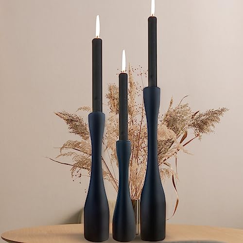 SDALI HOME Candle Holder Black Candlestick Holders,Taper Candle Holders for Candlesticks Set of 3,(12
