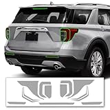 KUVR Pre-Cut Tailight Combo Reflector & Third Break Tint Kit Compatible with Ford Explorer 2020-2023 | Precision Cut Stretchable PPFVinyl Overlay Cover Wrap (Light Smoke)