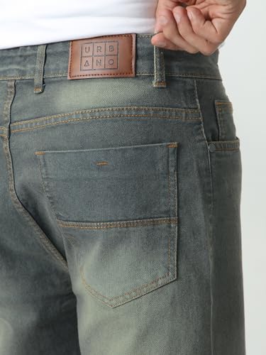 Image of Urbano Fashion Men's Straight Fit Heavy Washed Jeans Stretchable