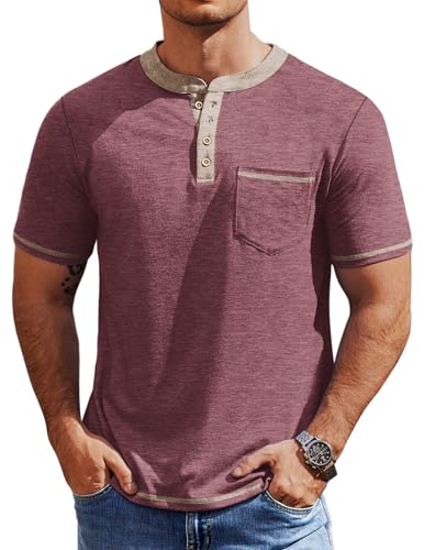 Chemise Henley COOFANDY à manches courtes la perfection des finitions décontractées pour homme