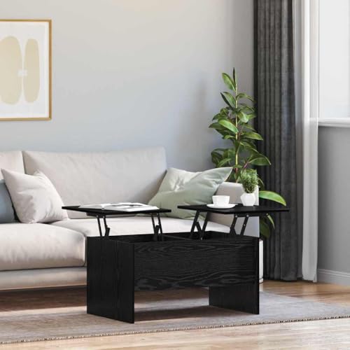 Mokuyary Couchtisch Schwarz Eichen-Optik 102 x 50,5 x 46,5 cm, Wohnzimmertisch Couch Tisch für Wohnzimmer, Büro, Kleine Räume Sofatisch -A2 – Bild 5