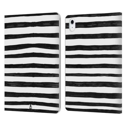 Étui portefeuille iPad Air 11 Head Case Designs en cuir rayures noir et blanc