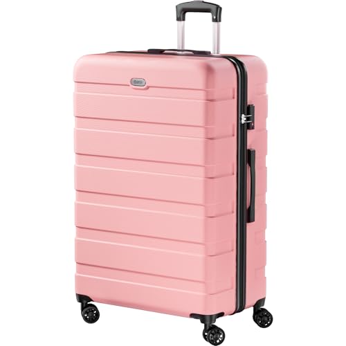 Image of AnyZip Luggage PC ABS Hardside Lightweight Suitcase with 4 Universal Wheels TSA Lock 20 24 28 Inch, Pink, 30 inch Checked-Large, Mordern