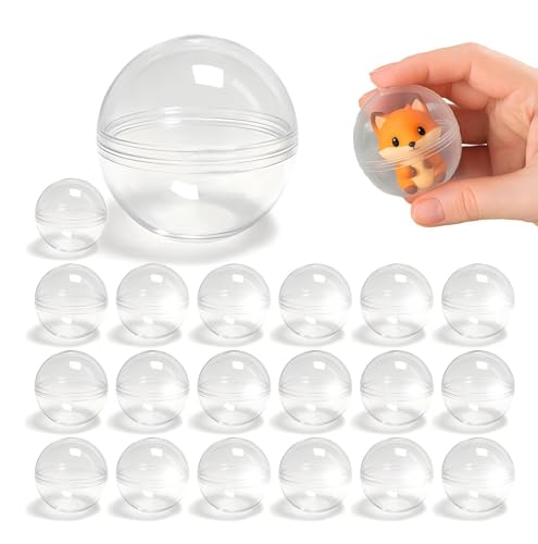 Capsule Vending Machine Bulk - 30 Pack of 1.1 Inch (28mm) Clear Empty Plastic Gumball Capsules for Prize, Party Favor, DIY Craft, Pinata & Easter Basket Stuffers