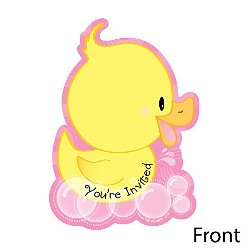 Invitaciones de pato rosa para baby shower con sobres pack de 12 2