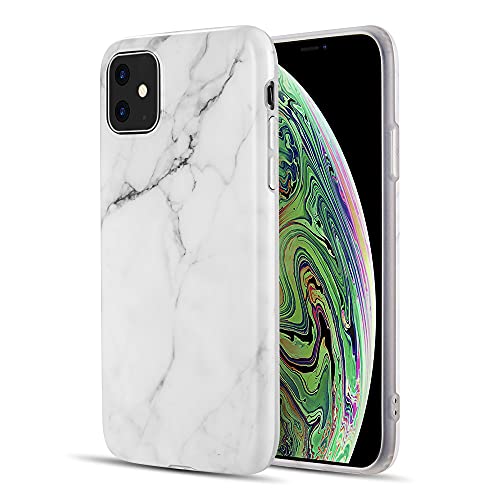 LUXMO Premium MARBLICIOUS Collection MATTED Marble TPU CASE Compatible for iPhone 12 Mini (5.4") (White Marble)
