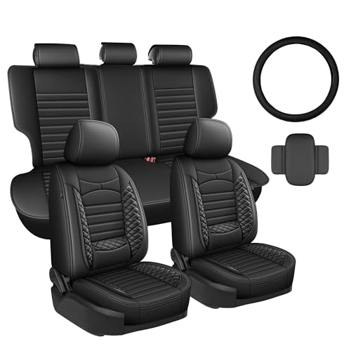 Image of For Toyota RAV4 Seat Covers 2019-2024 2025 RAV4 Hybrid /XLE(Black, 5 Seats) | Waterproof Breathable Scratch Resistant 360 Wrap Airbag Compatible