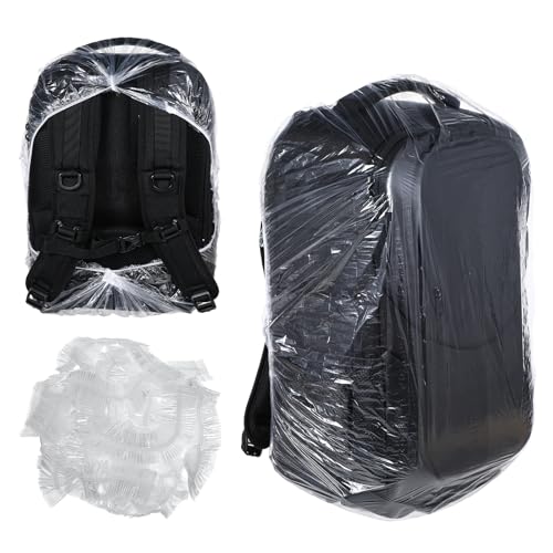 10 PCS Portable Elastic Waterproof Backpack Covers, 41L-50L Large Size Disposable Backpack Rain...