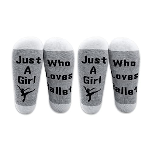 LEVLO Funny Ballet Lovers Gifts Just A Girl Who Loves Ballet Socks Ballet Dancers Gifts