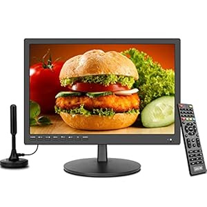 othoig 17 inch TV,Small Widescreen LED TV with Antenna Digital ATSC Tuner,HDMI VGA USB Port,12 Volt Charger Cable/AC Power TV for Camping,Caravan and Kitchen