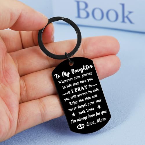 Image of Gifts for Daughter from Mom, Teen Girl Gift Keychain, Remember I Love You Keychain for Birthday Christmas Valentines Day Graduation Inspirational