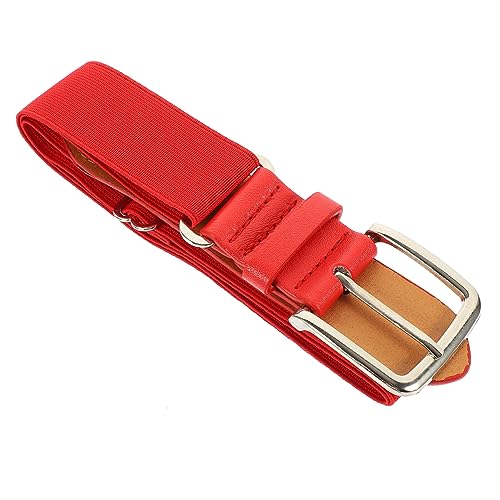 Elastic Baseball Belt Sport Belt Softball Student Belts Pink Sport Belt Waistband Elasticated Baseballs Football Sports Ratchet Baseball Gear Imitation Leather Red