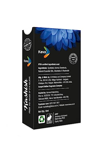 Image of K E V A Kashish Attar /Itra /Perfume Roll On - Pure Non-Alcoholic /Unisex Perfume Oil /Long Lasting & Pure Attar /Vegan & Cruelty Free - 6 ml