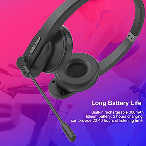 lifcasual Fone de ouvido sem fio de 2,4 GHz Fone de ouvido do call center Fone de ouvido com microfo