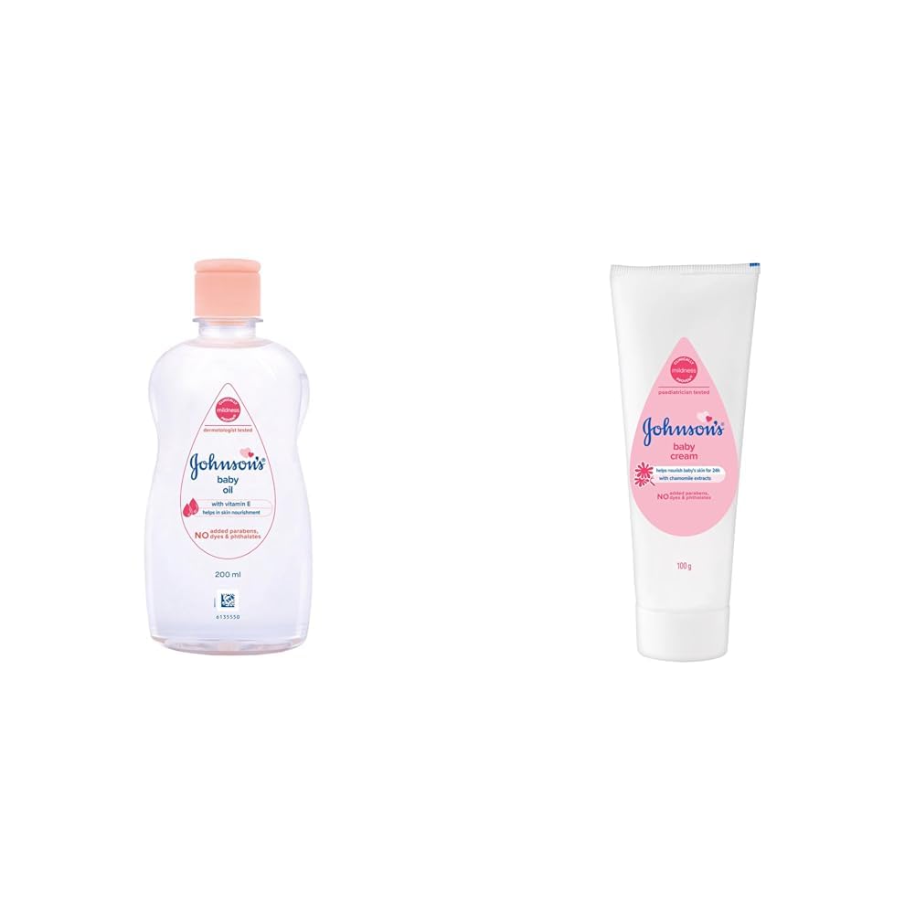 Johnson's Baby Oil with Vitamin E, Non-Sticky for easy spread and massage, 200ml,Johnson's Baby Cream For Summer, 100g-picture-18