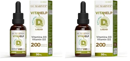 Marnys Vitamina D Líquida, Favoreciendo la Salud Ósea En Todas Las Edades, Botella con Pipeta 30 Ml 80 g (Paquete de 2)