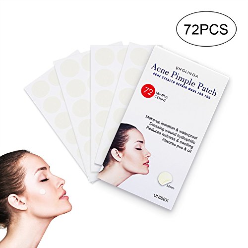 Acne Pimple Master Patch - Hydrocolloid Bandages Acne Spot Treatment Absorbing Zit Cover Healing Dots by UNGLINGA, Drug-free Non-drying, 12mm