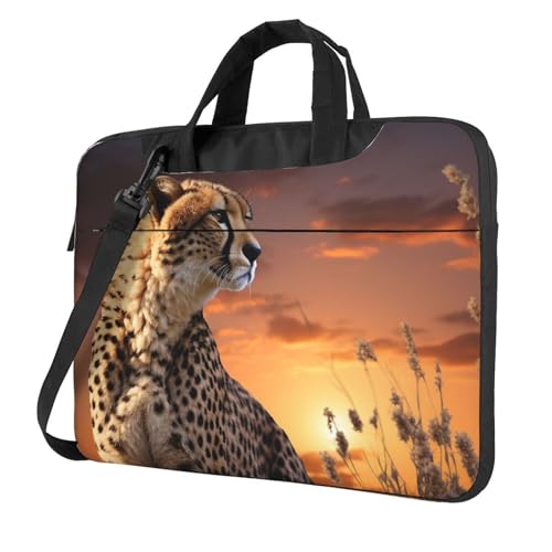Housse ordinateur portable antichoc à bandoulière imprimé guépard