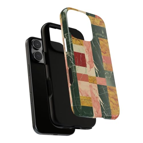 Coque iPhone 16 Pro motif marbre rétro et finition brillante rigide
