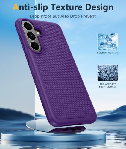 Image of FNTCASE for Samsung Galaxy S26-FE Case: Non Slip TPU Military Grade Purple