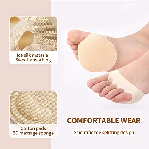 Image of 2 Pairs Metatarsal Pads Ball of Foot Cushions Honeycomb Fabric Forefoot Pads for Women High Heels Shoes Foot Pads Invisible Soft Toe Pads Reusable Sock Cushions Pads for Pain Relief Men