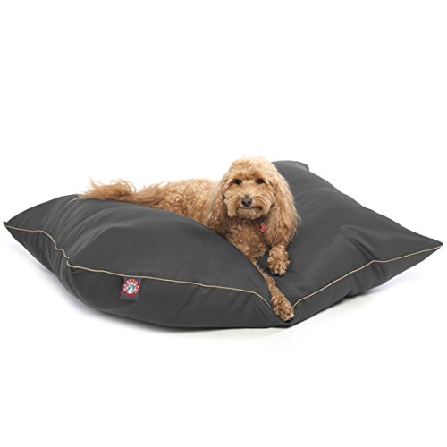 Image of Majestic Pet Rectangle Medium Dog Bed Washable - Non Slip Comfy Pet Bed - Dog Crate Bed Super Value Pillow Dog Bed - Dog Kennel Bed for Sleeping - Dog Bed Medium Breed 35 x 28 Inch - Solid Gray