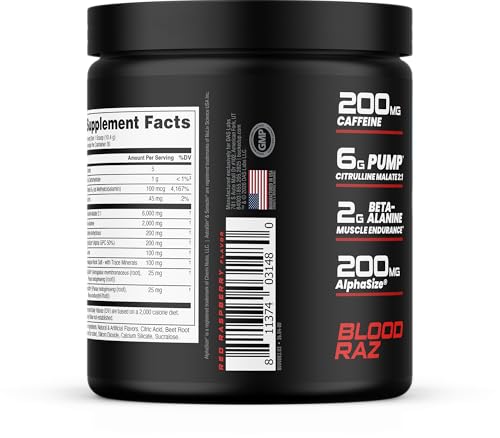 Image of Bucked Up Pre Workout 6 Grams Citrulline, 2 Grams Beta Alanine, and 3 Other Registered trademarked Ingredients (Red Raz)