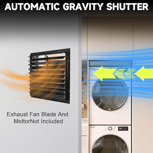 YAGEANNL 20 Inch Aluminum Automatic Exhaust Shutter Louver Vent, 2Pcs by YAGEANNL - Used condition - Image 4