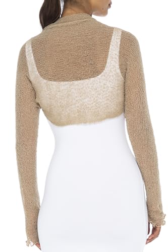 Back From Bali Womens Sheer Arm Cover Shrug Long Sleeve Open Front Cropped Mesh Bolero Cardigan2