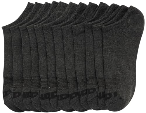 AND1 Men's Athletic Arch Compression Cushion Comfort No Show Socks (12 Pack), Size Shoe Size 6-12.5, Solid Gray3