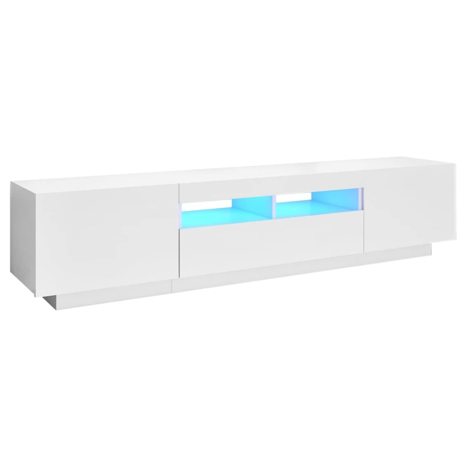 IKAYAA Mueble de TV con Luces LED, Mueble para TV de 180 cm, Armario Bajo con iluminación LED, para Salón. Diseño Moderno. Muebles De Salon Mesa Television Blanco