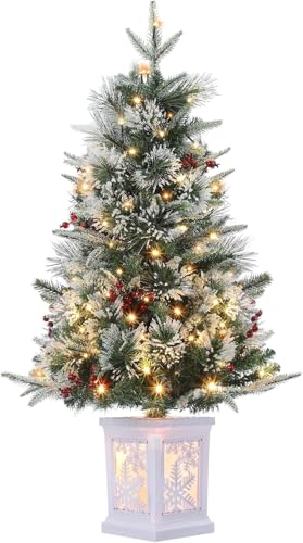 3 Ft Pre-Lit Christmas Tree, Artificial Christmas Trees with Lighting, Xmas Trees with 78 Led...