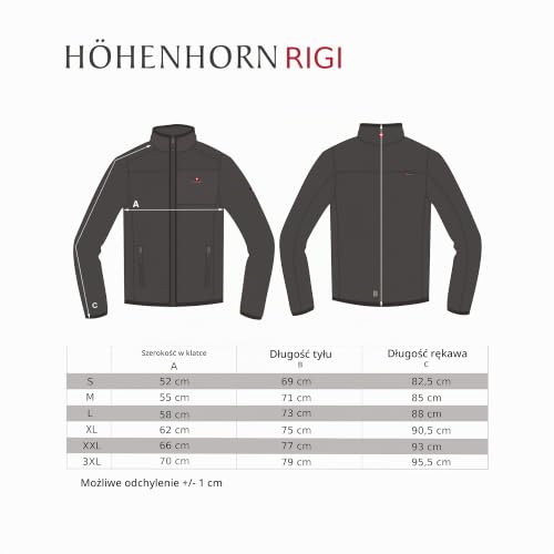 Höhenhorn Rigi męska kurtka przeciwdeszczowa, outdoorowa, rekreacyjna, z kapturem, Midnight-Black, XL
