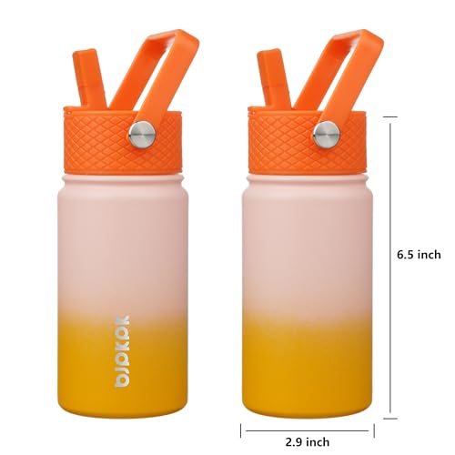 Image of BJPKPK Insulated Water Bottle, 15oz Stainless Steel with Straw Lid